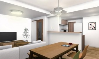 間仕切りを撤去して広々としたリビング・ダイニングに